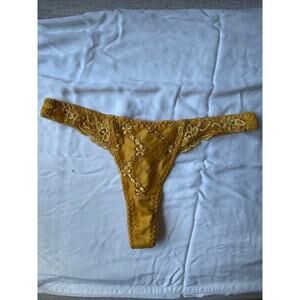 NWT Mamia Mustard Yellow Lace Thong Panty – Size XL